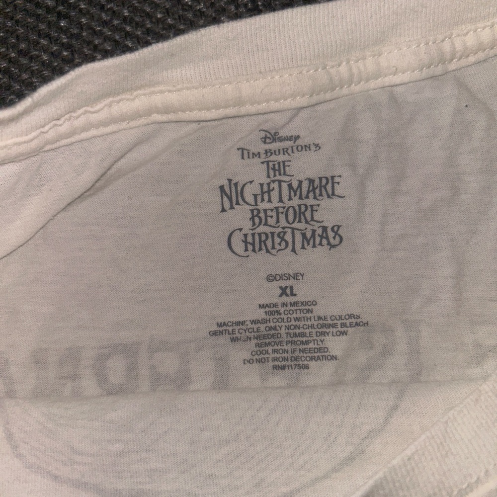 Disney White T-Shirt with Black Nightmare Before Christmas Design - Picture 3 of 5